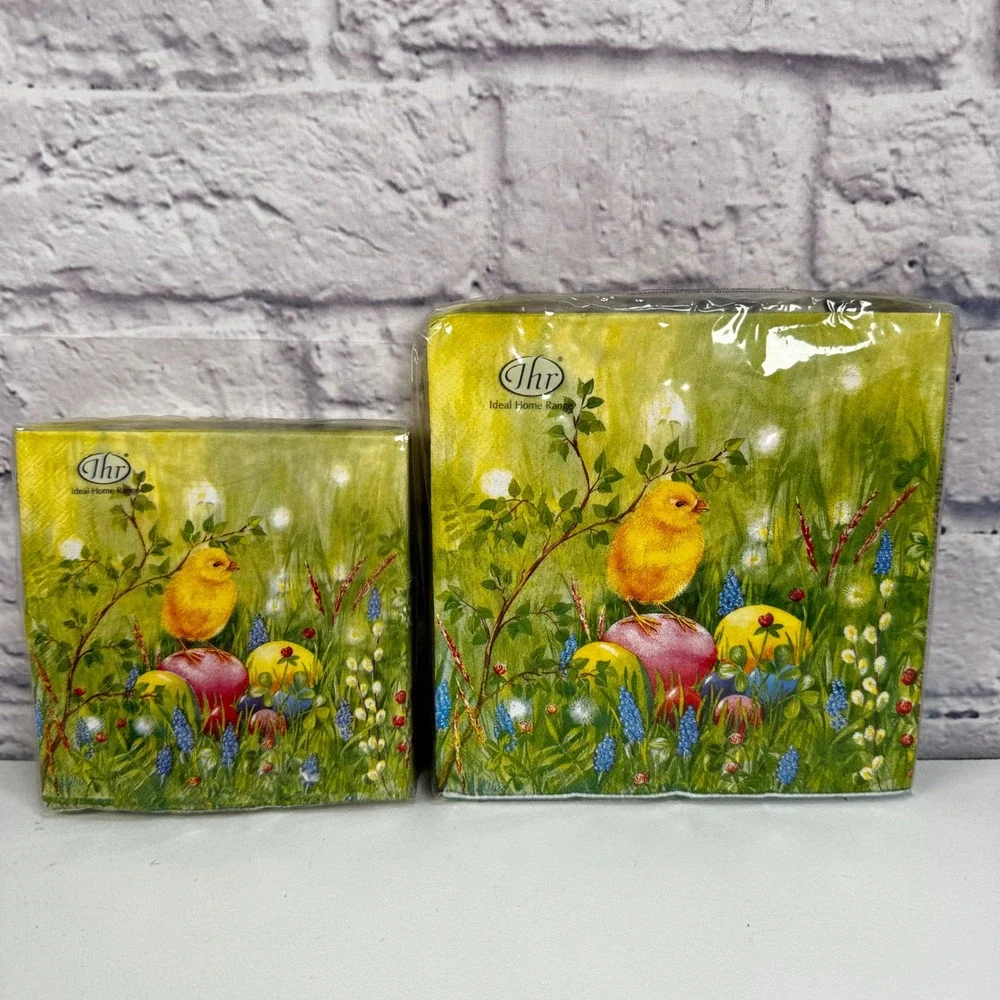 IHR Bunny Friends Green Easter Napkins 20Ct Cocktail 20Ct Lunch Rabbit Chic Eggs